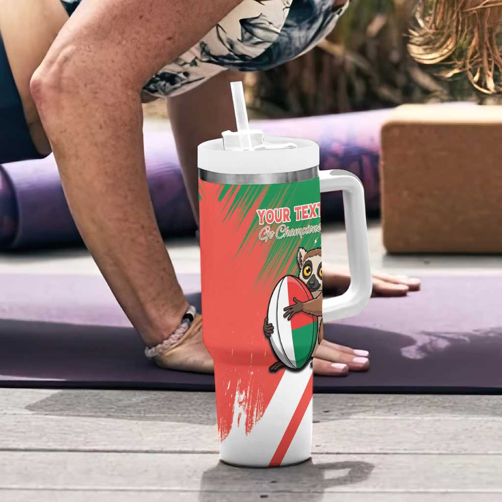 Madagascar Rugby Custom Tumbler With Handle Go Les Makis - Wonder Print Shop