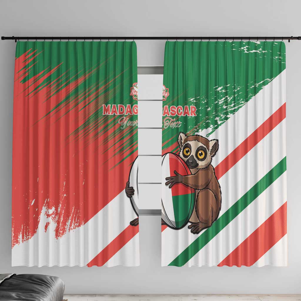 Madagascar Rugby Custom Window Curtain Go Les Makis - Wonder Print Shop