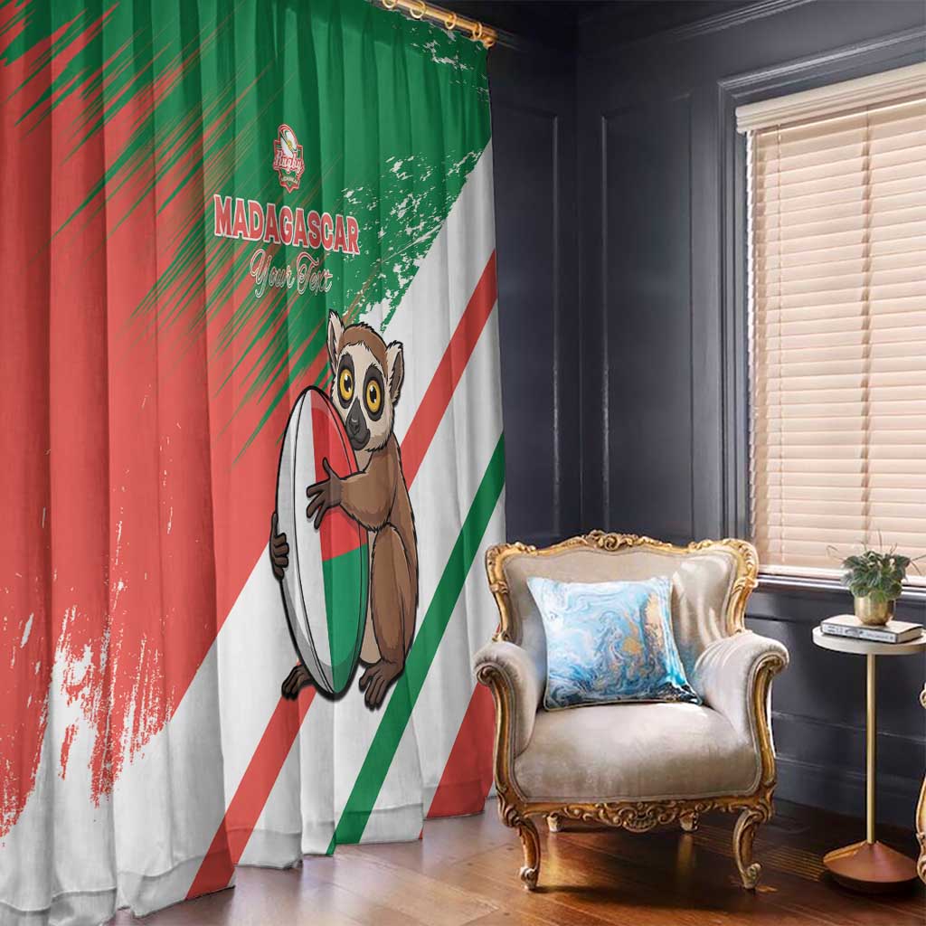 Madagascar Rugby Custom Window Curtain Go Les Makis - Wonder Print Shop