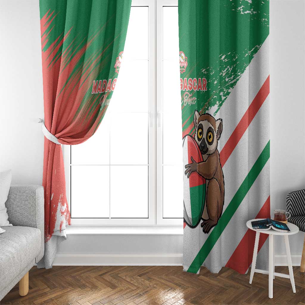 Madagascar Rugby Custom Window Curtain Go Les Makis - Wonder Print Shop