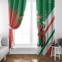 Madagascar Rugby Custom Window Curtain Go Les Makis - Wonder Print Shop