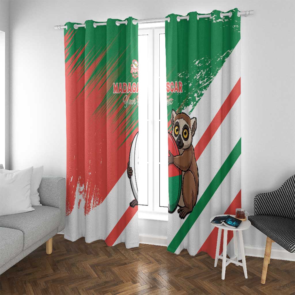 Madagascar Rugby Custom Window Curtain Go Les Makis - Wonder Print Shop