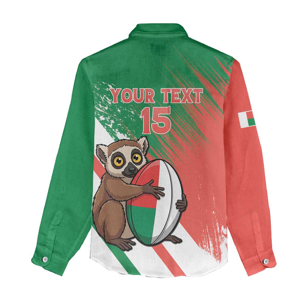 Madagascar Rugby Custom Women Casual Shirt Go Les Makis - Wonder Print Shop