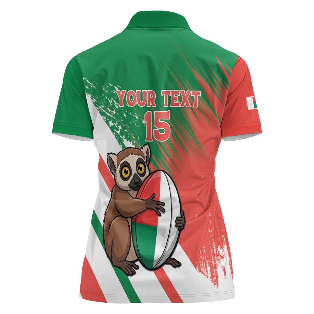 Madagascar Rugby Custom Women Polo Shirt Go Les Makis - Wonder Print Shop