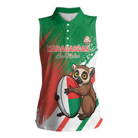 Madagascar Rugby Custom Women Sleeveless Polo Shirt Go Les Makis - Wonder Print Shop