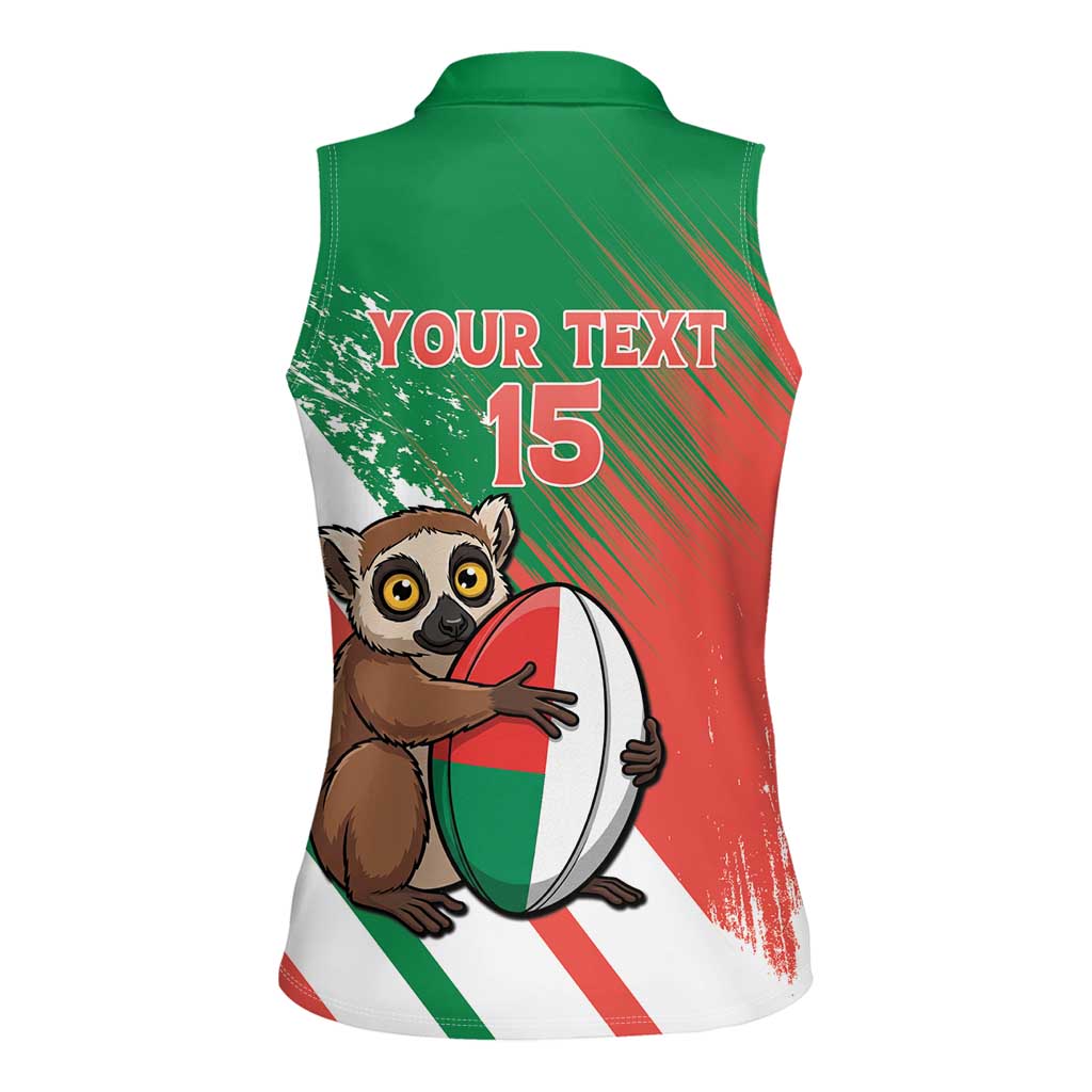 Madagascar Rugby Custom Women Sleeveless Polo Shirt Go Les Makis - Wonder Print Shop