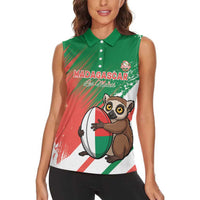 Madagascar Rugby Custom Women Sleeveless Polo Shirt Go Les Makis - Wonder Print Shop