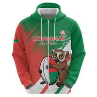 Madagascar Rugby Custom Zip Hoodie Go Les Makis - Wonder Print Shop
