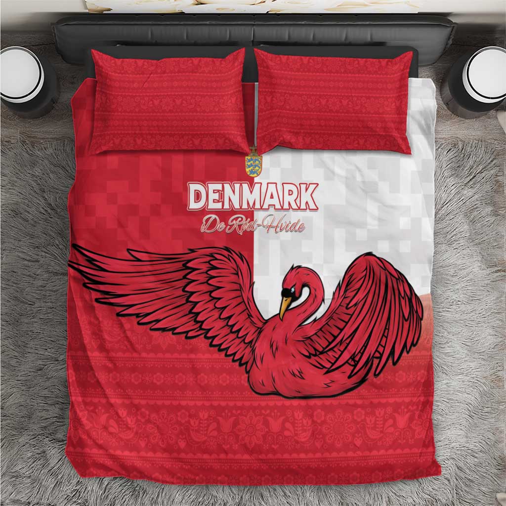 Denmark Football Bedding Set Red and Whites Scandinavia Pattern - Wonder Print Shop