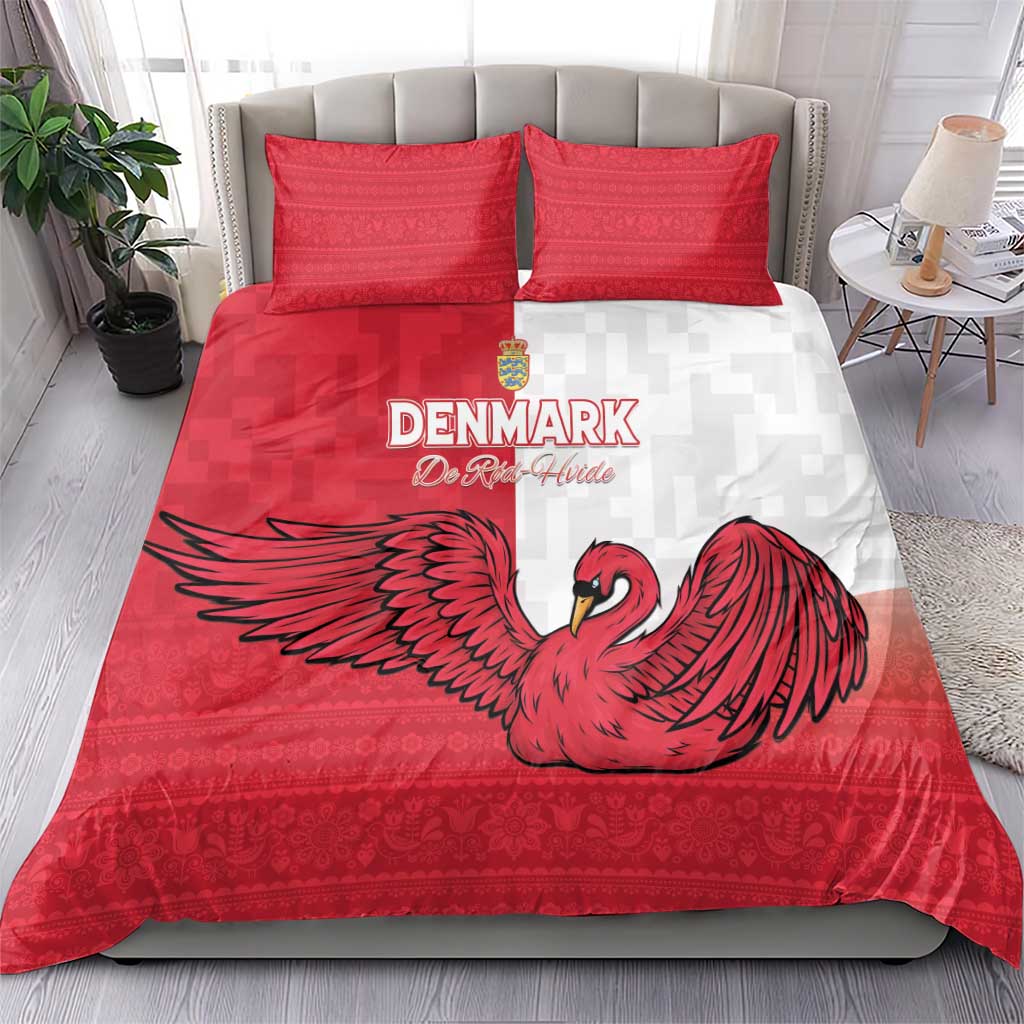 Denmark Football Bedding Set Red and Whites Scandinavia Pattern - Wonder Print Shop