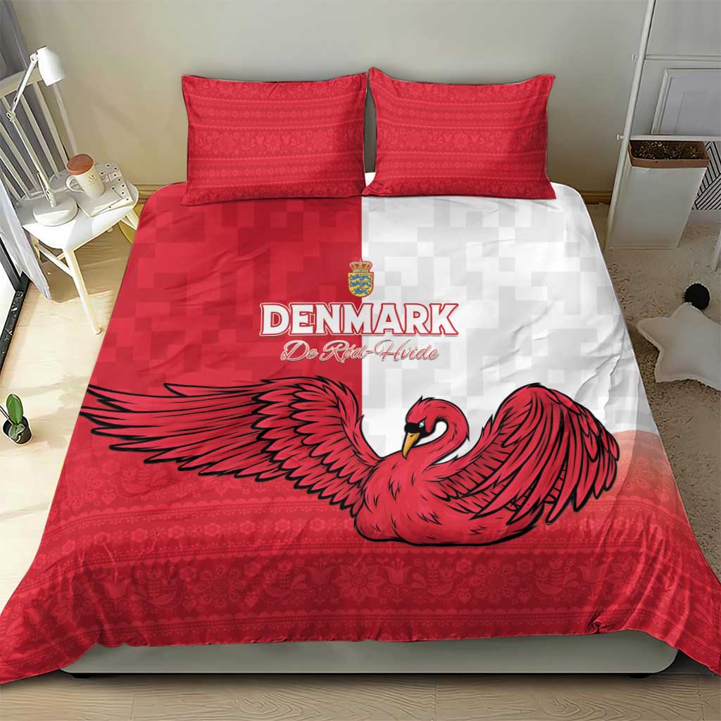 Denmark Football Bedding Set Red and Whites Scandinavia Pattern - Wonder Print Shop