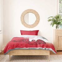 Denmark Football Bedding Set Red and Whites Scandinavia Pattern - Wonder Print Shop