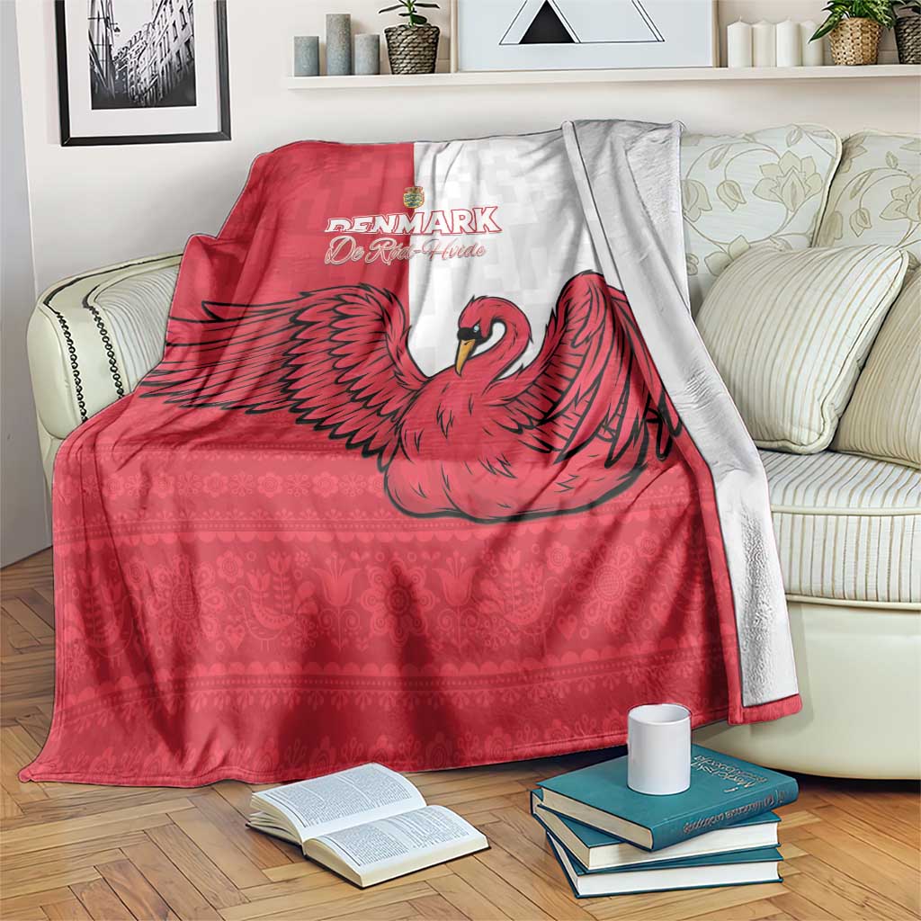 Denmark Football Blanket Red and Whites Scandinavia Pattern - Wonder Print Shop