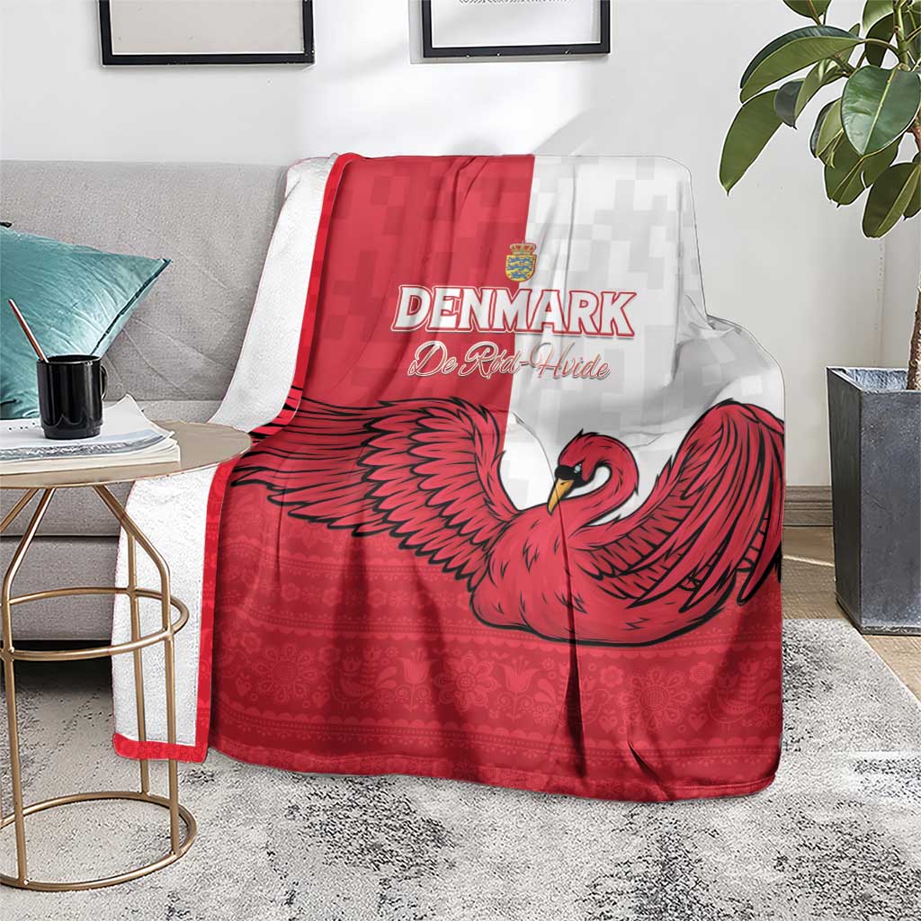 Denmark Football Blanket Red and Whites Scandinavia Pattern - Wonder Print Shop
