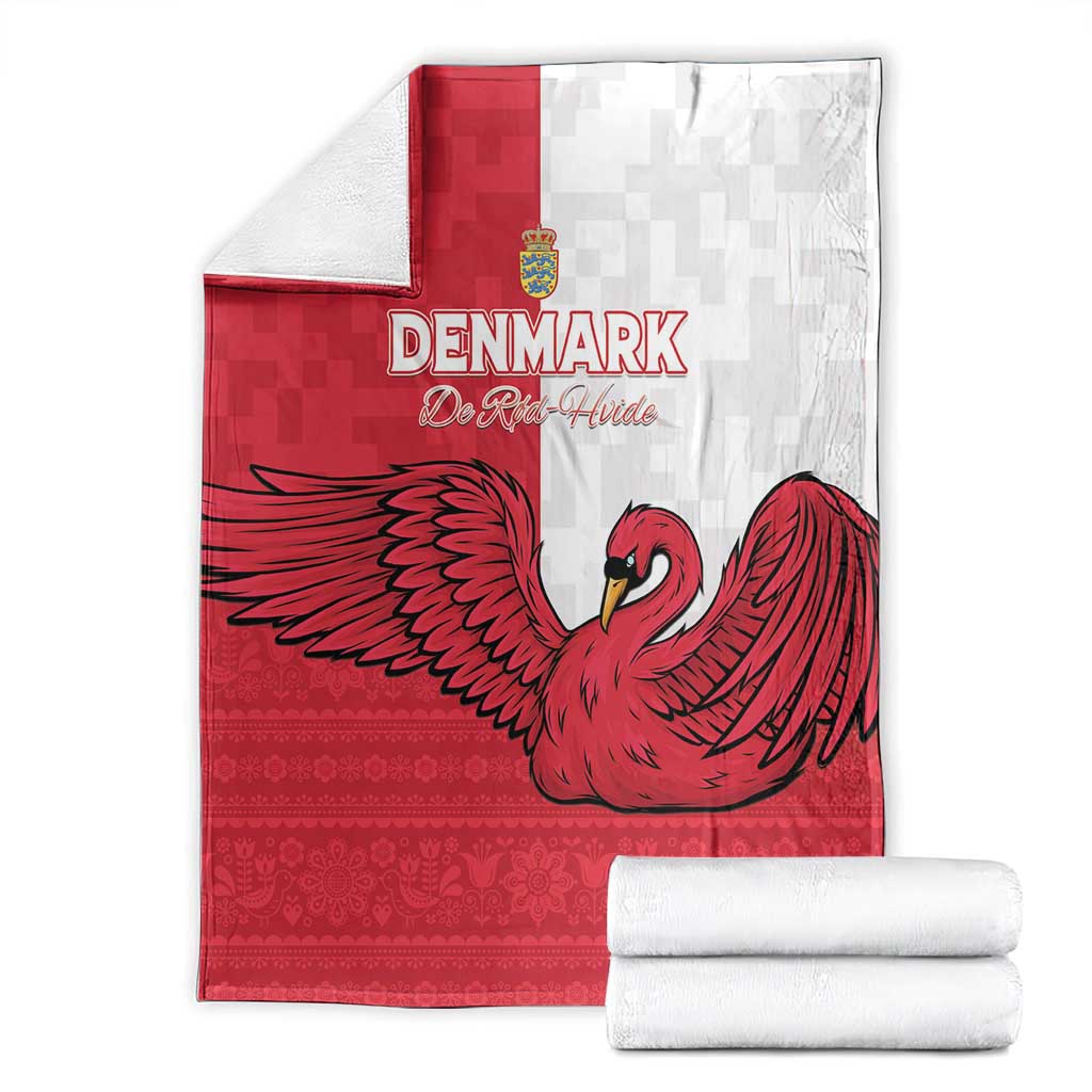 Denmark Football Blanket Red and Whites Scandinavia Pattern - Wonder Print Shop