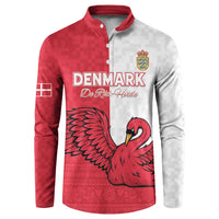 Custom Denmark Football Button Sweatshirt Red and Whites Scandinavia Pattern - Wonder Print Shop