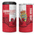 Custom Denmark Football 4 in 1 Can Cooler Tumbler Red and Whites Scandinavia Pattern - Wonder Print Shop