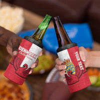 Custom Denmark Football 4 in 1 Can Cooler Tumbler Red and Whites Scandinavia Pattern - Wonder Print Shop