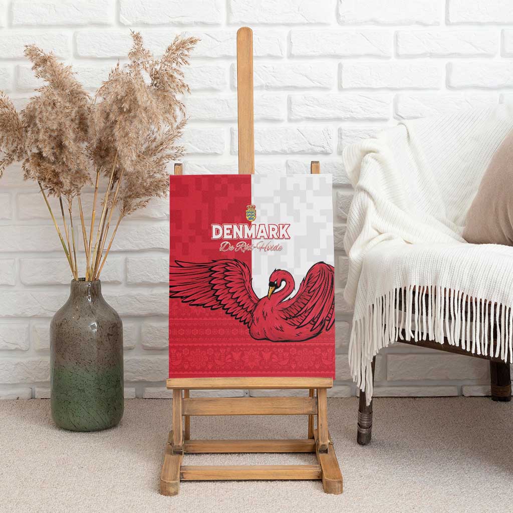 Denmark Football Canvas Wall Art Red and Whites Scandinavia Pattern - Wonder Print Shop