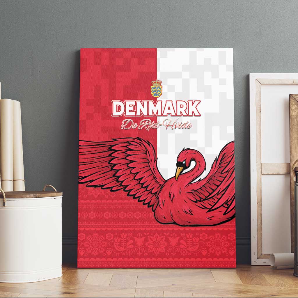 Denmark Football Canvas Wall Art Red and Whites Scandinavia Pattern - Wonder Print Shop