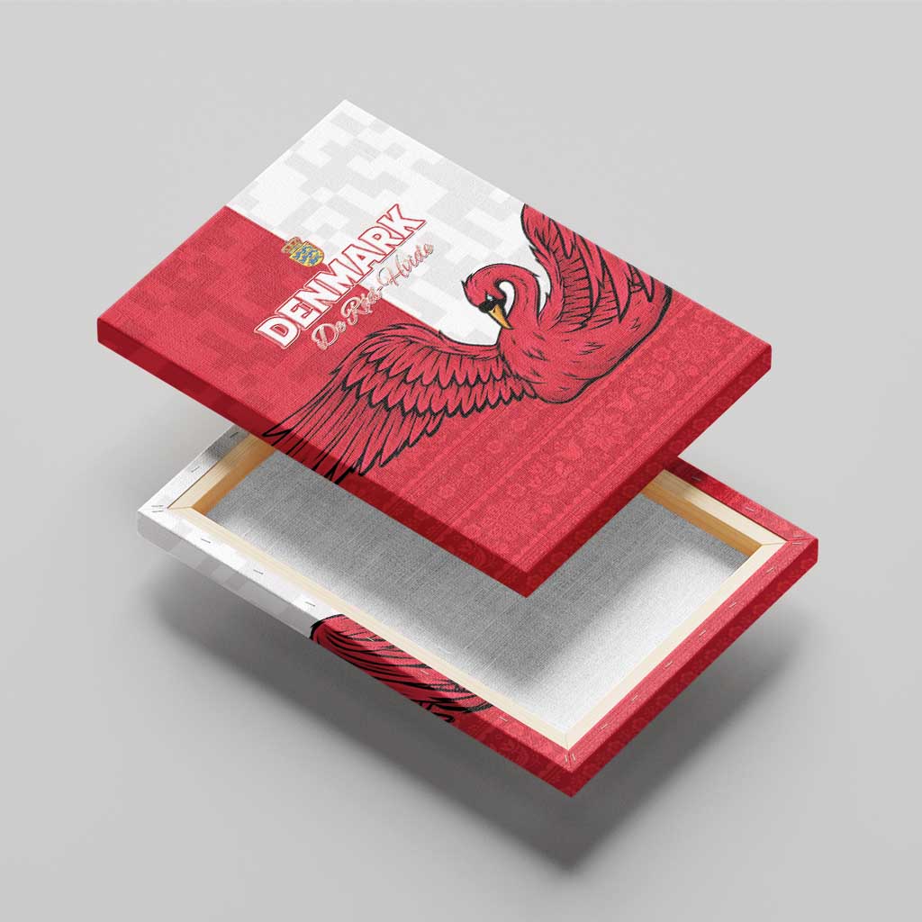 Denmark Football Canvas Wall Art Red and Whites Scandinavia Pattern - Wonder Print Shop