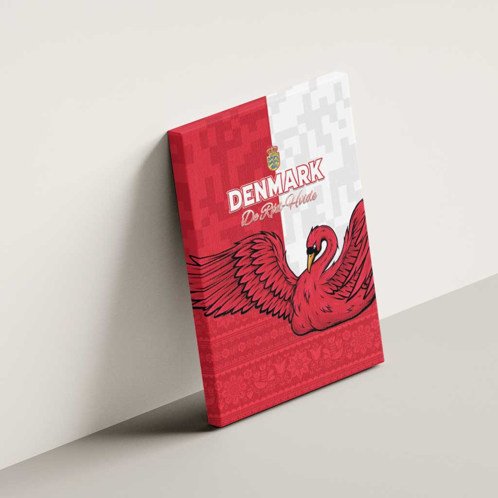 Denmark Football Canvas Wall Art Red and Whites Scandinavia Pattern - Wonder Print Shop