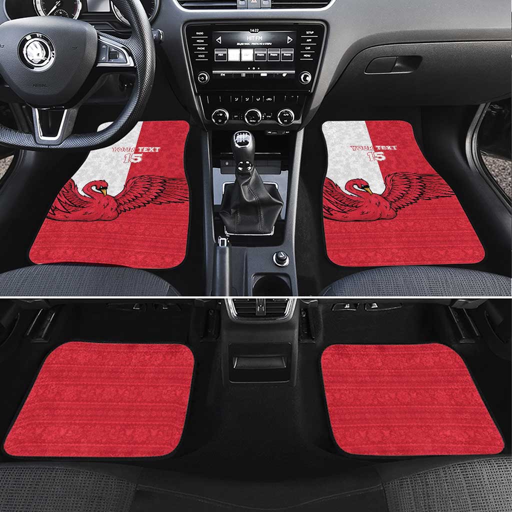 Denmark Football Car Mats Red and Whites Scandinavia Pattern - Wonder Print Shop
