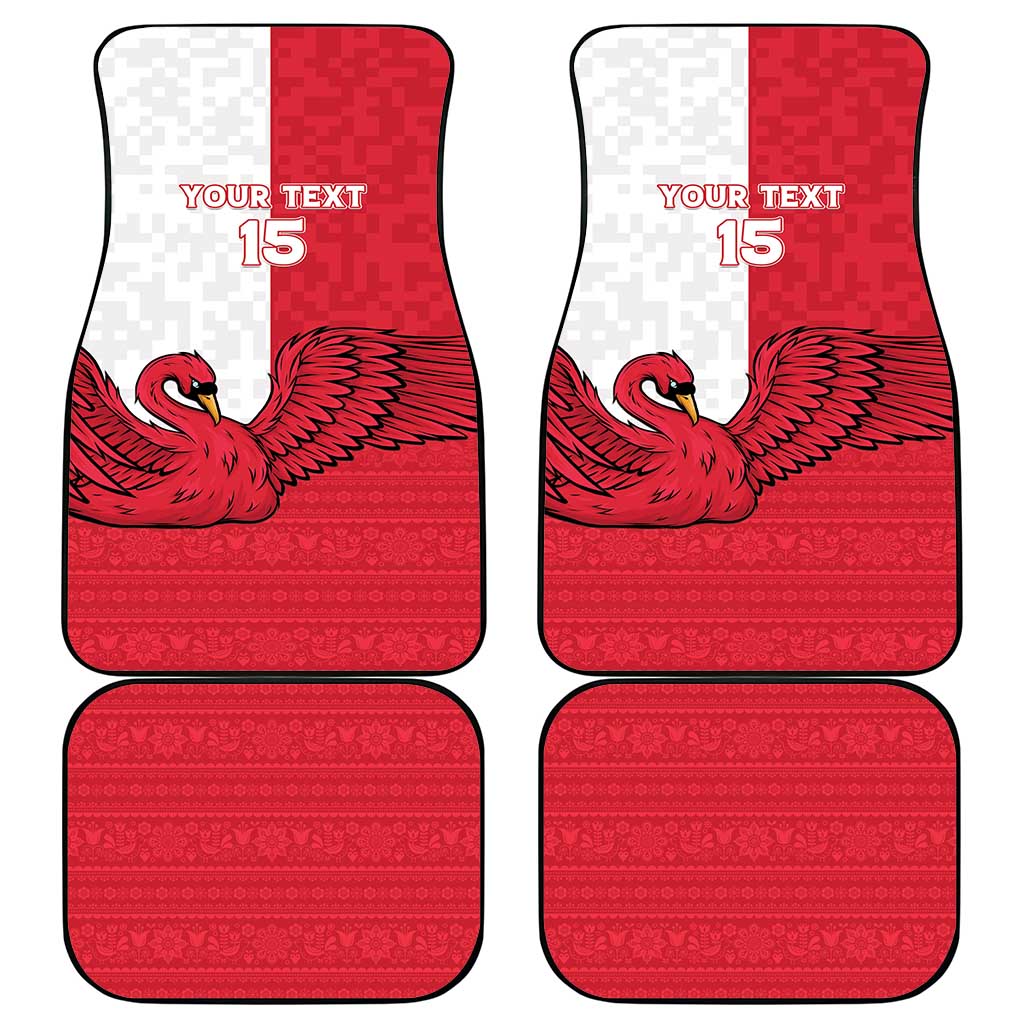 Denmark Football Car Mats Red and Whites Scandinavia Pattern - Wonder Print Shop