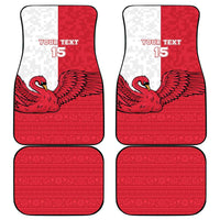 Denmark Football Car Mats Red and Whites Scandinavia Pattern - Wonder Print Shop