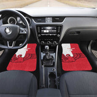 Denmark Football Car Mats Red and Whites Scandinavia Pattern - Wonder Print Shop