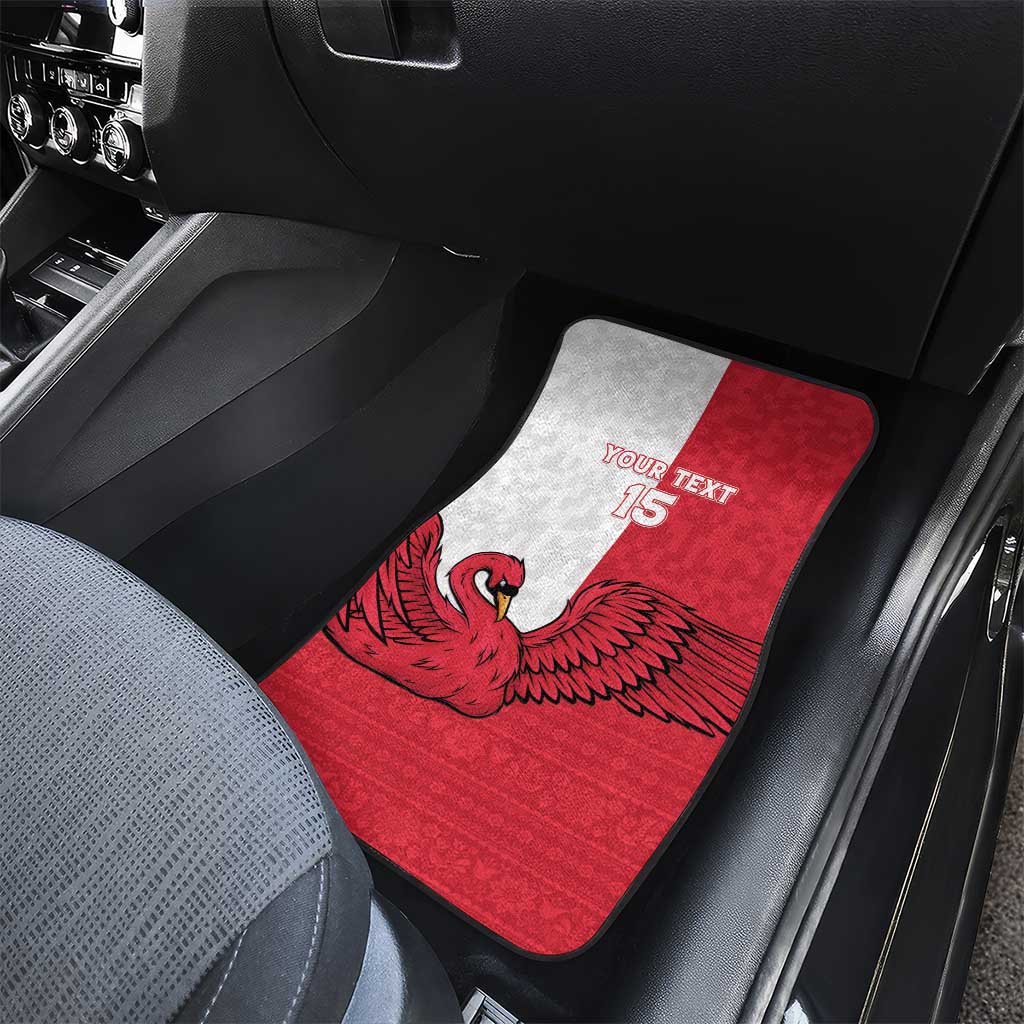 Denmark Football Car Mats Red and Whites Scandinavia Pattern - Wonder Print Shop