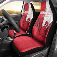 Denmark Football Car Seat Cover Red and Whites Scandinavia Pattern - Wonder Print Shop