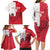 Custom Denmark Football Family Matching Long Sleeve Bodycon Dress and Hawaiian Shirt Red and Whites Scandinavia Pattern - Wonder Print Shop