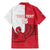 Custom Denmark Football Family Matching Mermaid Dress and Hawaiian Shirt Red and Whites Scandinavia Pattern - Wonder Print Shop