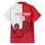 Custom Denmark Football Family Matching Off The Shoulder Long Sleeve Dress and Hawaiian Shirt Red and Whites Scandinavia Pattern - Wonder Print Shop
