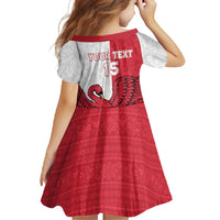 Custom Denmark Football Family Matching Off Shoulder Maxi Dress and Hawaiian Shirt Red and Whites Scandinavia Pattern - Wonder Print Shop