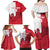 Custom Denmark Football Family Matching Off Shoulder Maxi Dress and Hawaiian Shirt Red and Whites Scandinavia Pattern - Wonder Print Shop