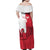 Custom Denmark Football Family Matching Off Shoulder Maxi Dress and Hawaiian Shirt Red and Whites Scandinavia Pattern - Wonder Print Shop