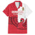 Custom Denmark Football Family Matching Off Shoulder Short Dress and Hawaiian Shirt Red and Whites Scandinavia Pattern - Wonder Print Shop