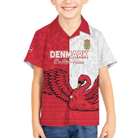 Custom Denmark Football Family Matching Summer Maxi Dress and Hawaiian Shirt Red and Whites Scandinavia Pattern - Wonder Print Shop