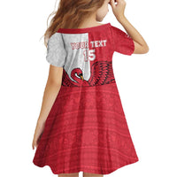 Custom Denmark Football Family Matching Tank Maxi Dress and Hawaiian Shirt Red and Whites Scandinavia Pattern - Wonder Print Shop