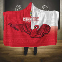 Denmark Football Hooded Blanket Red and Whites Scandinavia Pattern - Wonder Print Shop