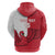 Custom Denmark Football Hoodie Red and Whites Scandinavia Pattern - Wonder Print Shop