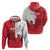 Custom Denmark Football Hoodie Red and Whites Scandinavia Pattern - Wonder Print Shop