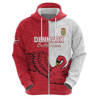 Custom Denmark Football Hoodie Red and Whites Scandinavia Pattern - Wonder Print Shop