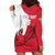 Custom Denmark Football Hoodie Dress Red and Whites Scandinavia Pattern - Wonder Print Shop