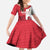 Custom Denmark Football Kid Short Sleeve Dress Red and Whites Scandinavia Pattern - Wonder Print Shop
