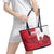 Denmark Football Leather Tote Bag Red and Whites Scandinavia Pattern - Wonder Print Shop