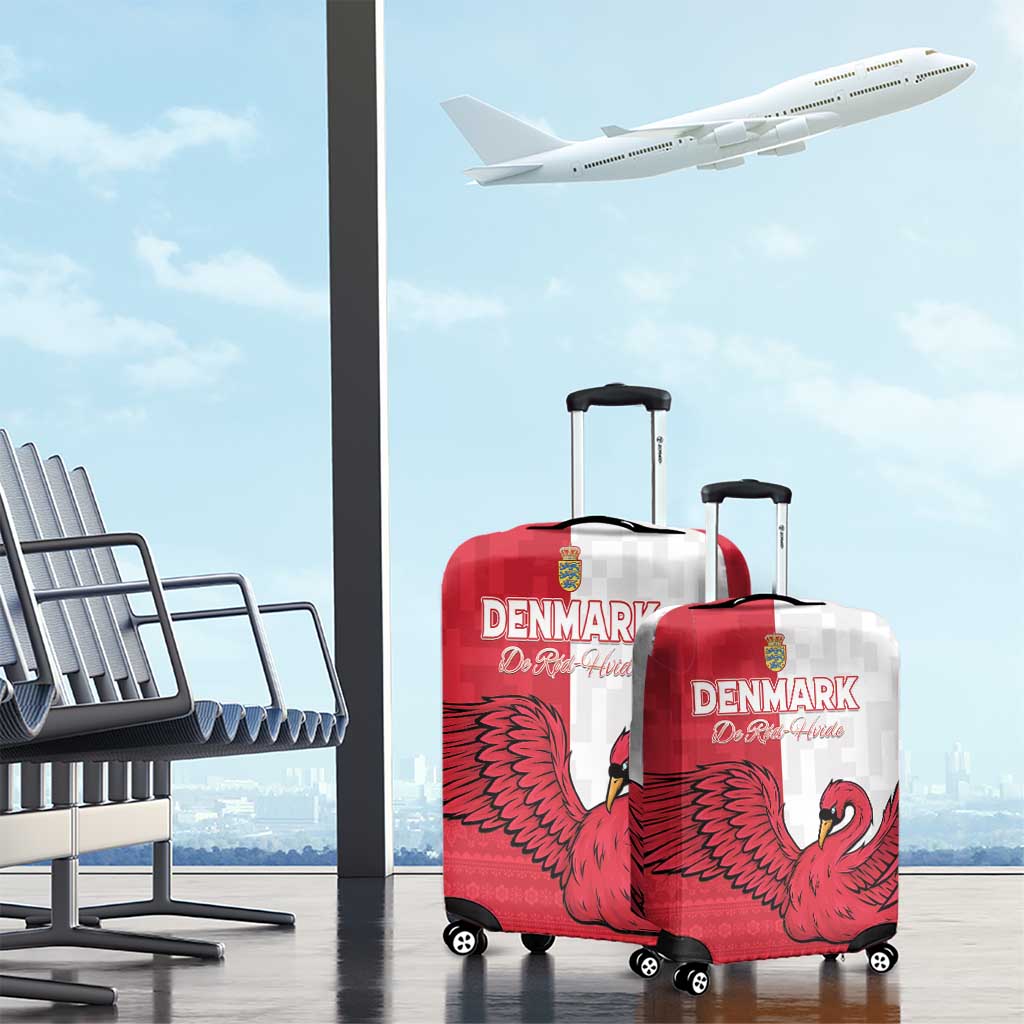 Denmark Football Luggage Cover Red and Whites Scandinavia Pattern - Wonder Print Shop