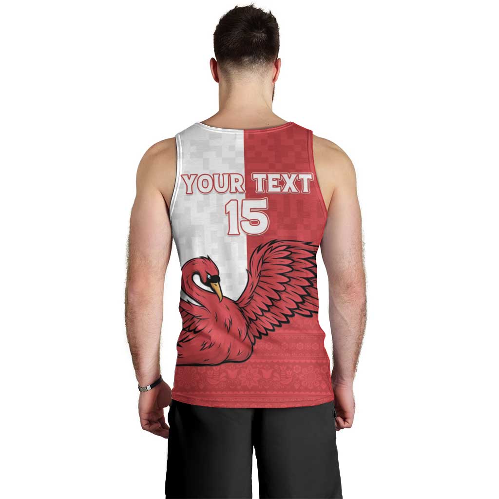 Custom Denmark Football Men Tank Top Red and Whites Scandinavia Pattern - Wonder Print Shop